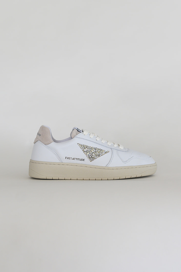 Sneakers sostenibles glitter beige